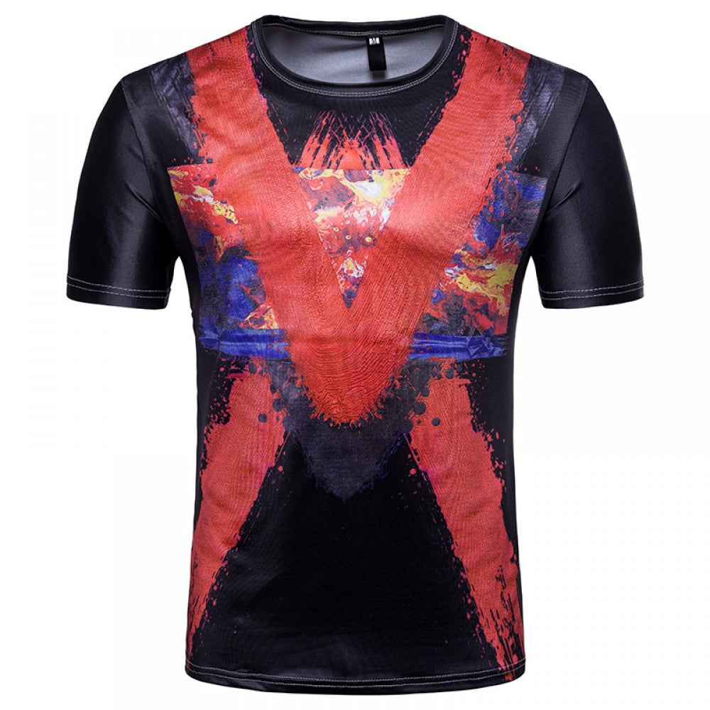 Men's Short-Sleeved Splash Ink Printing T-Shirt