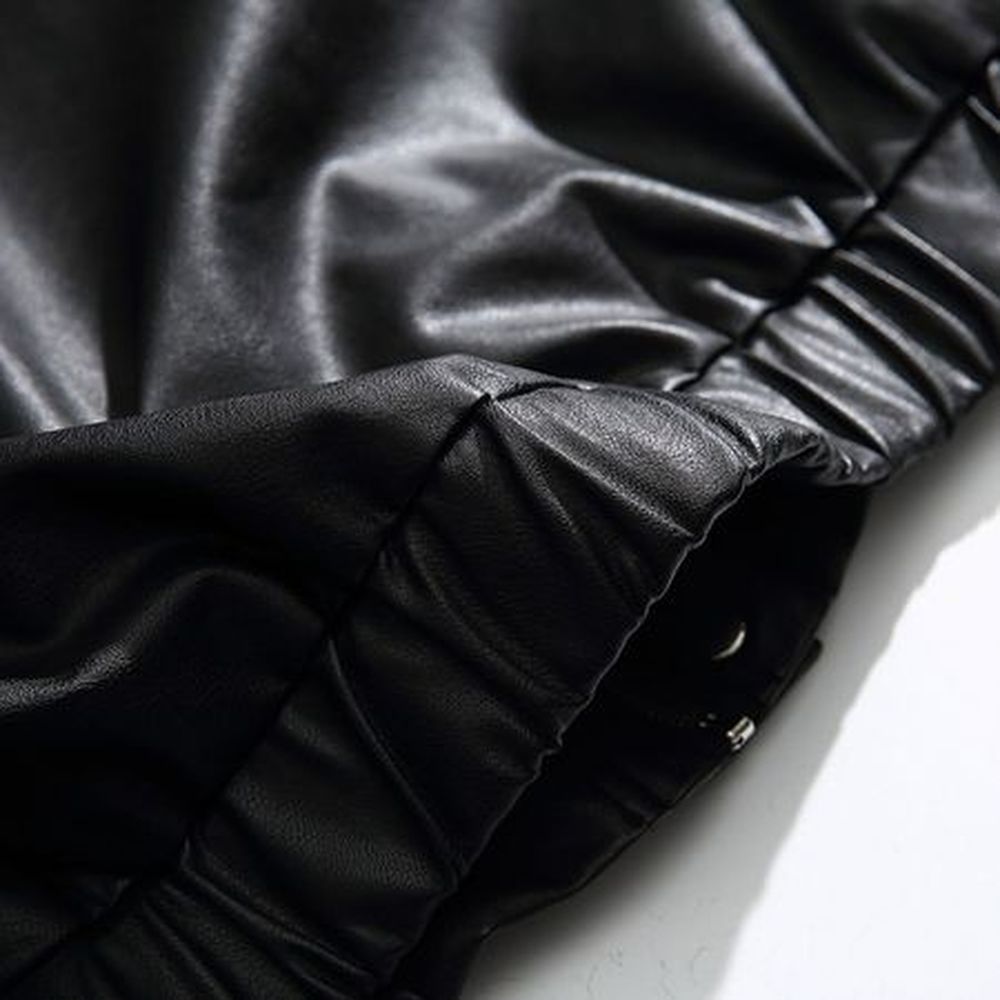 Men's Waterproof Leather Stand Collar Jacket