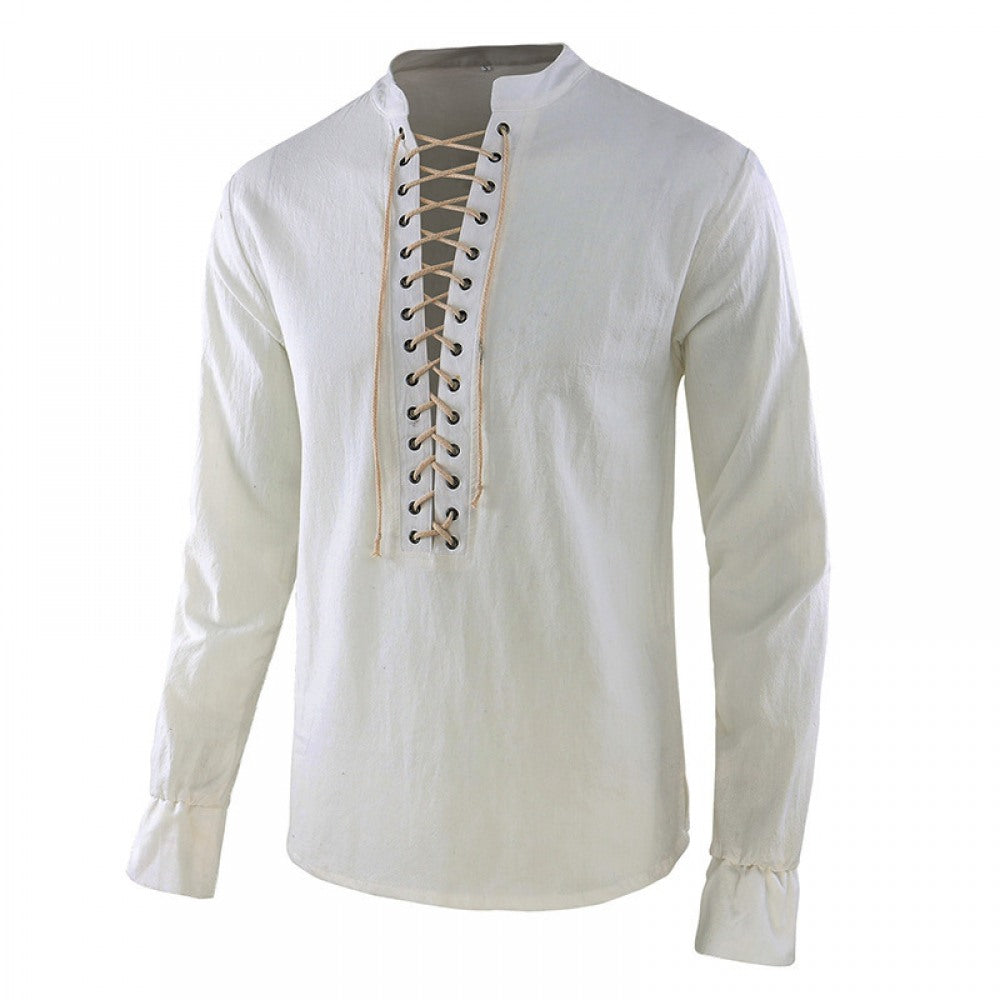 Men's Long-Sleeved Stand-Up Collar T-Shirt