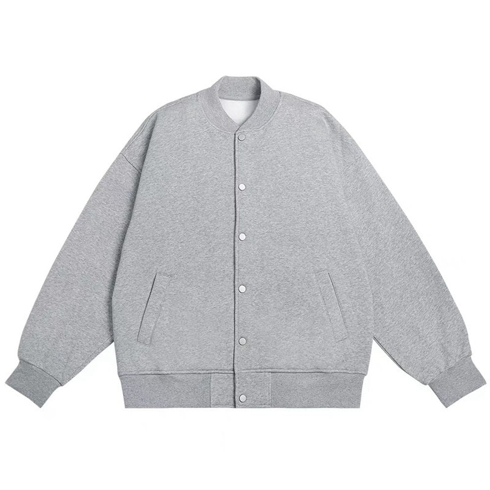 Men's Solid Color Baseball Jacket Loose Casual Jacket